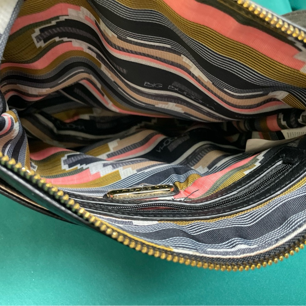 Big Buddha Black Crossbody Bag with Gold Details - Picture 10 of 13
